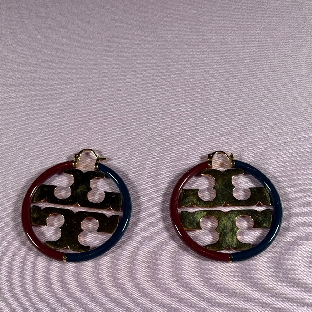 Gold and Multicolor Hoop Earrings